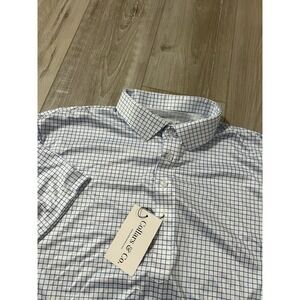 Collars and Co  Collar Polo Window Check  Pattern Size XL Relaxed Blue/white